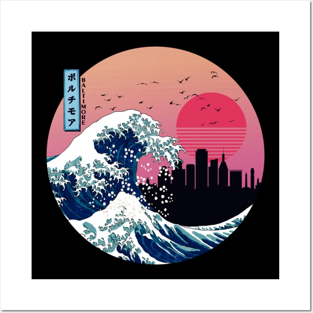 Baltimore Kanagawa Wave Retro Wall Art by Ferrazi